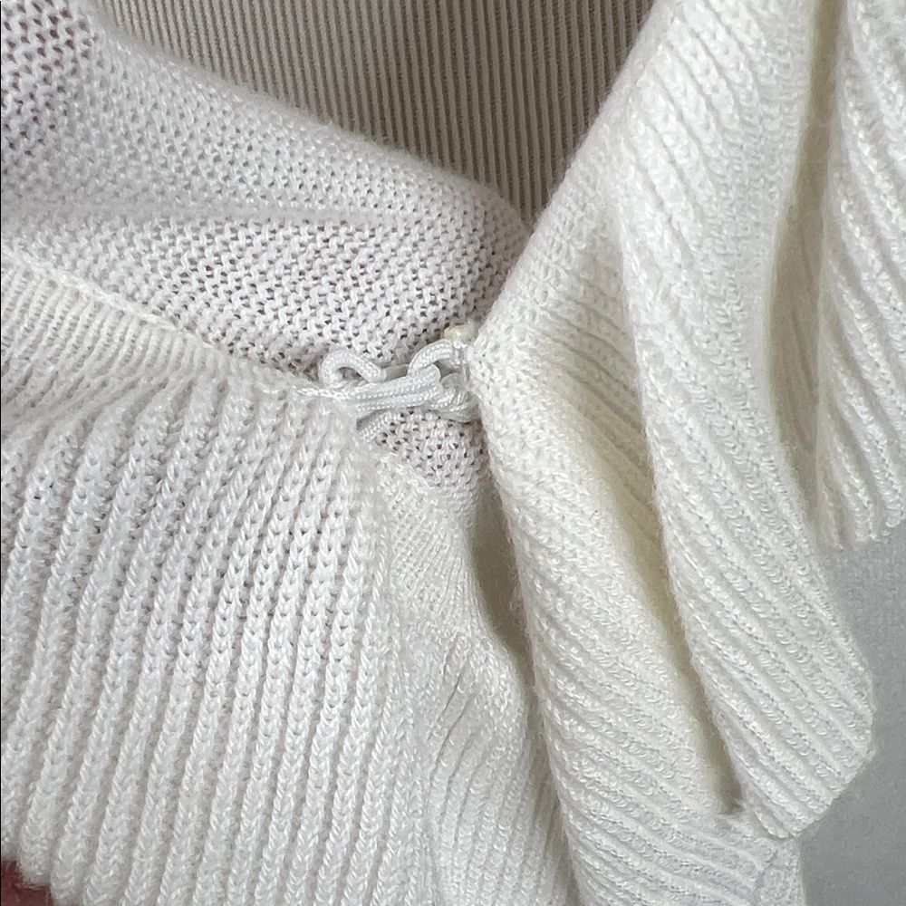 White House Black Market White Ruffled Cardigan - Picture 4 of 9